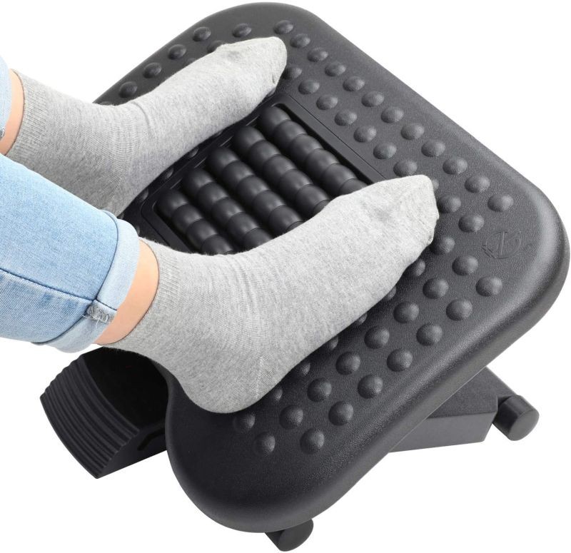 Suport ergonomic pentru picioare, inaltime ajustabila 3 pozitii, role masaj, anti-derapant - imagine 9